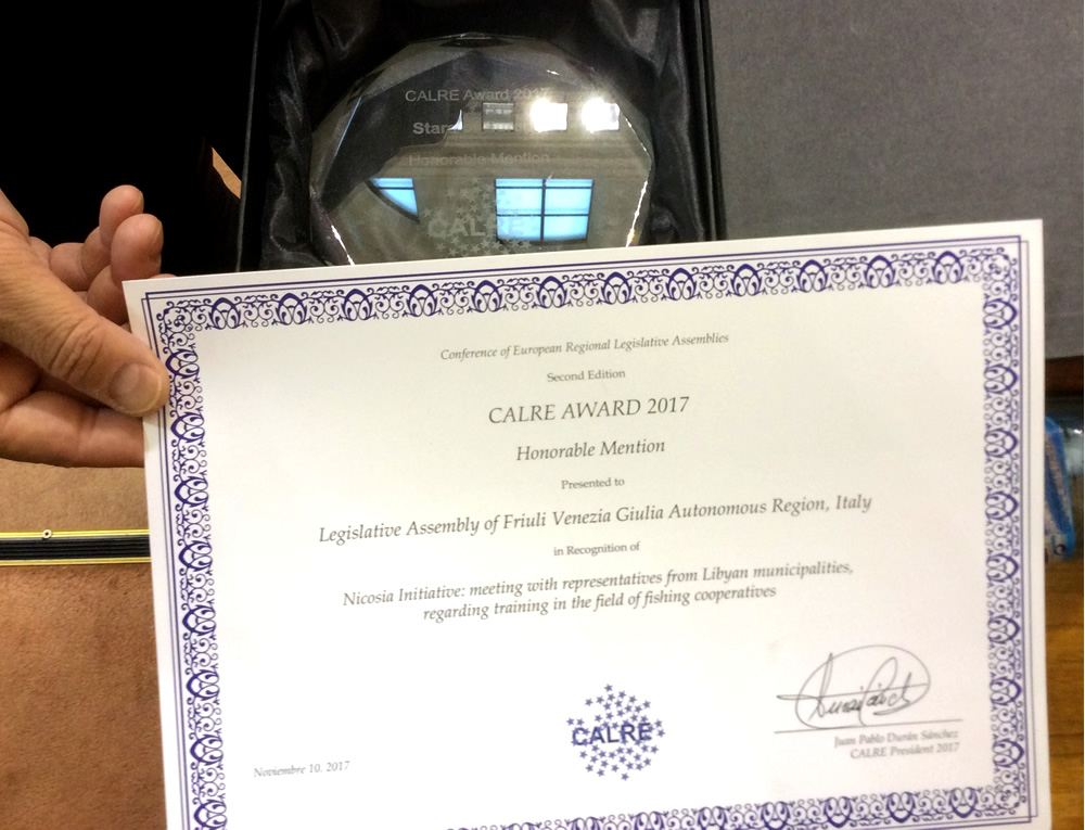 Calre: Consiglio regionale FVG premiato per iniziativa Nicosia